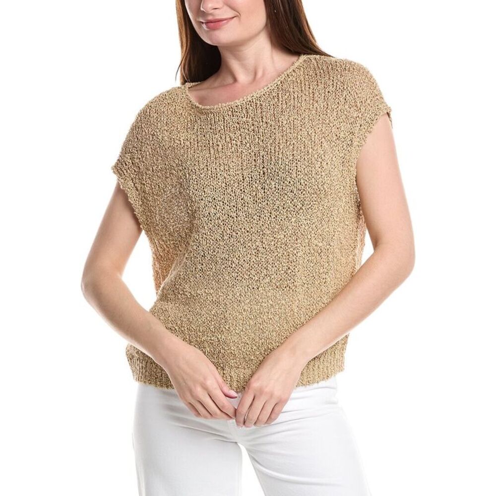 Lafayette 148 New York Womens  Open Stitch Bateau Neck Silk-Blend Sweater, White